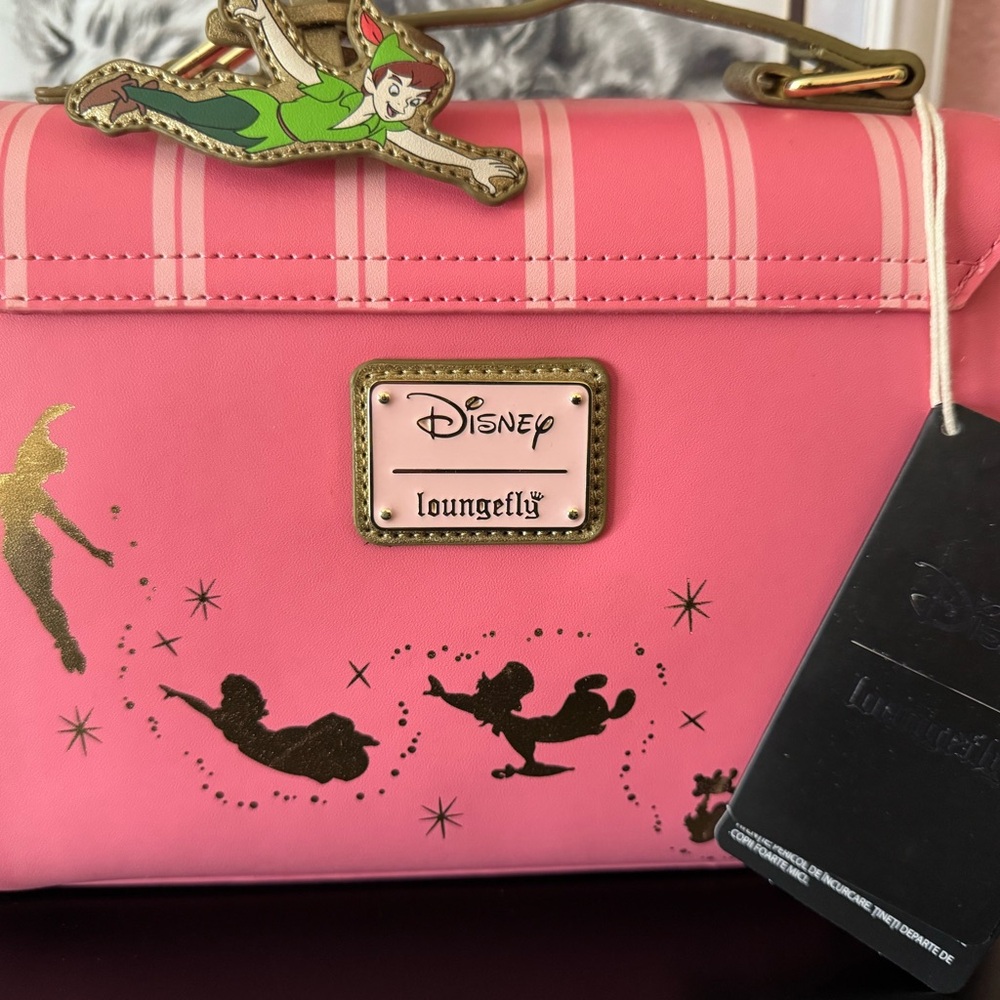 NWT Disney Peter Pan 70th Anniversary LOUNGEFLY Pink Crossbody Bag - Picture 7 of 15